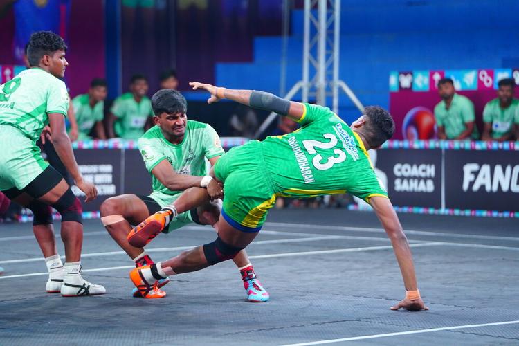 K Dharanidharan - Match 46 - SRM University vs Samy Academy - YKS TN CLUBS 2024